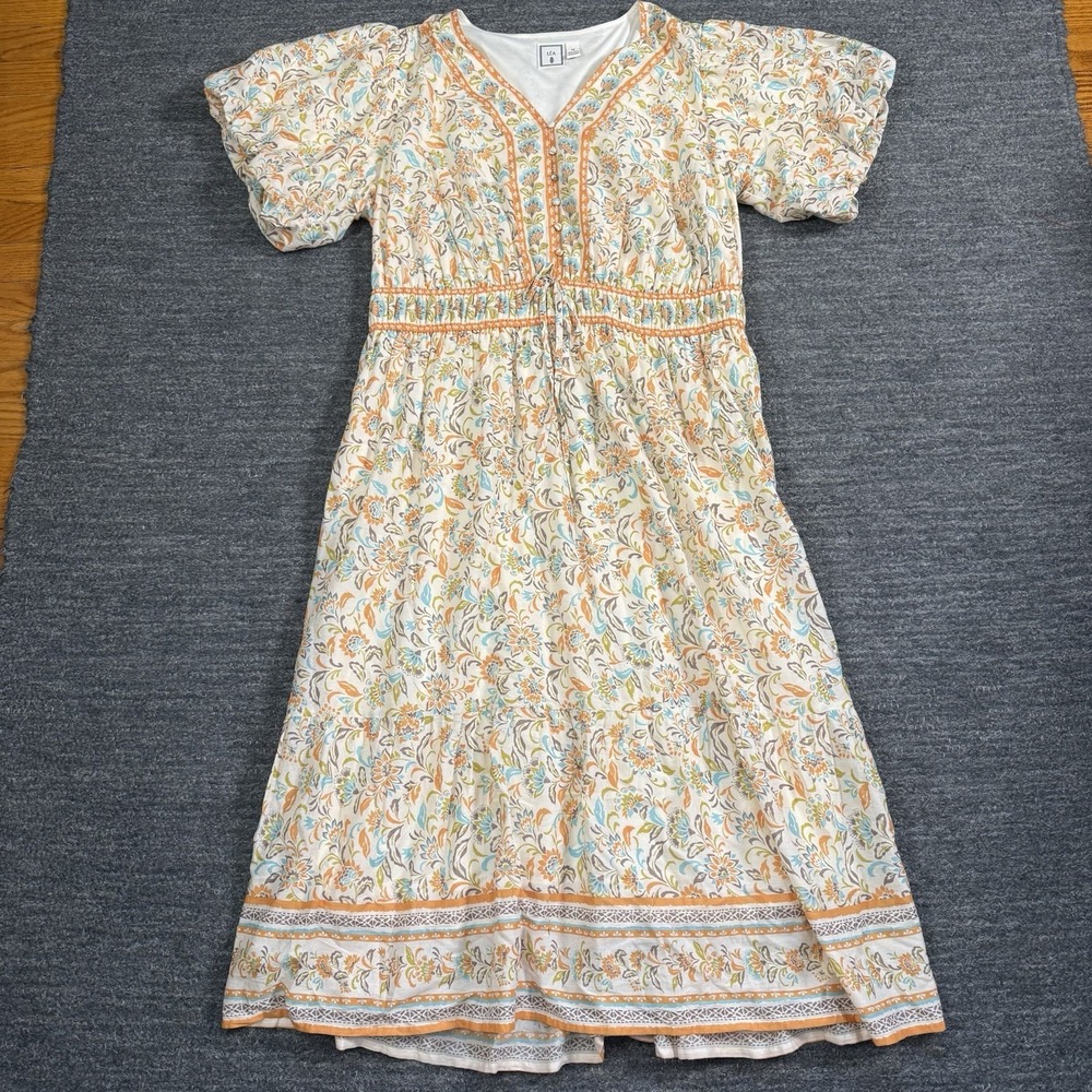 Anthropologie Lea Maxi Dress 2X Boho Peasant Babydoll Cottagecore 100% Cotton